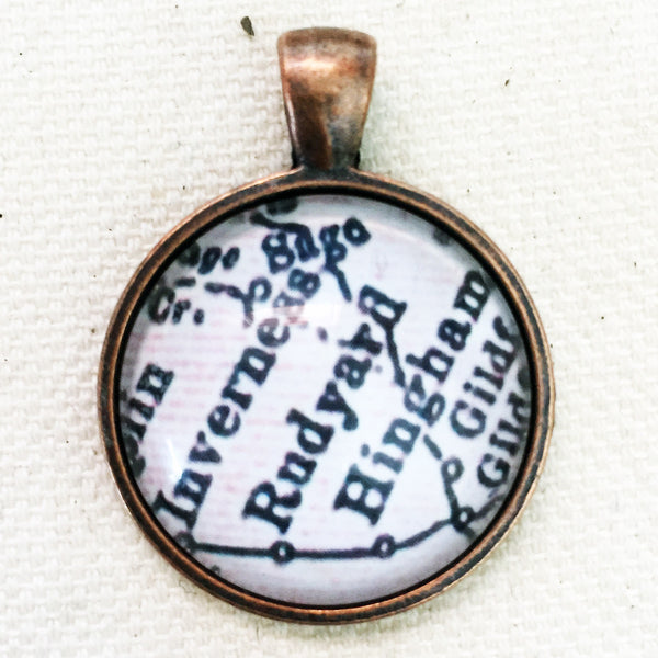 Inverness-Rudyard-Hingham Montana Vintage Map Pendant